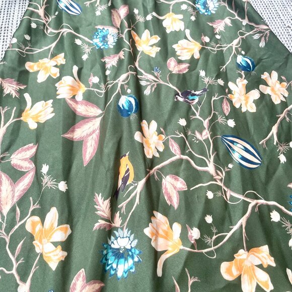 Urban Outfitters olive green midi floral slip skirt - Picture 2 of 5